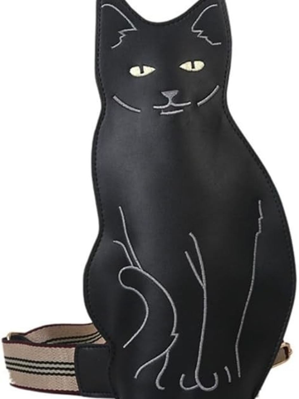 Black Cat-Shaped Crossbody Bag for Cat Lovers